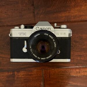 Canon TX Vintage Black and Silver Camera